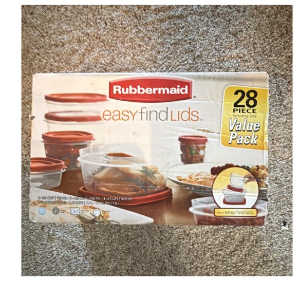 Rubbermaid Other - Rubbermaid EasyFindLids 28pc Clear Containers w/ Red Snap Lids